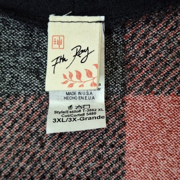 7th Ray Womens 3XL Open Front Long Duster Sweater Cardigan Mixed Print Long Knit - Picture 9 of 10